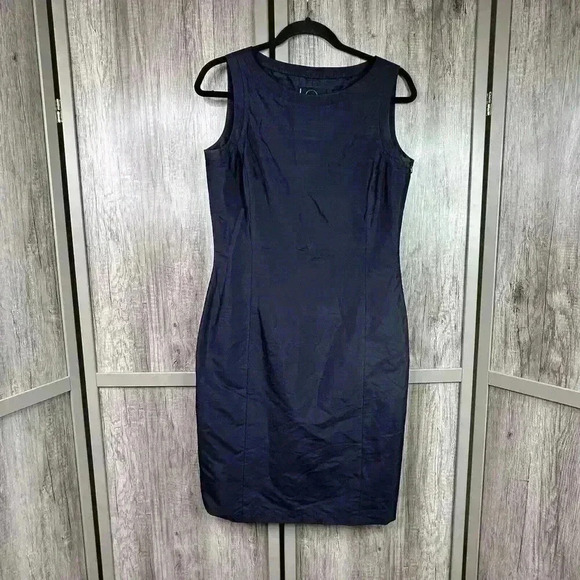 Bogner Dress Sz 38 Sheath Silk Lined Sleeveless Textured Made in Germany - Picture 1 of 7